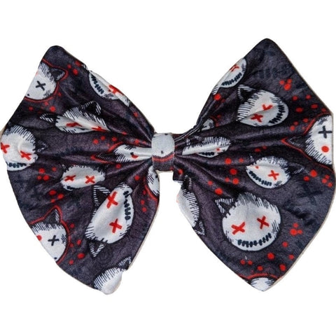 Goth Kitty Fabric Hair Bow