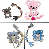 Bear Koala Silicone Teether Chewing Toy Pacifier Clip VARIETY