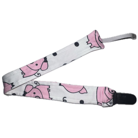 Lil Piggy Fabric Pacifier Clip - 17"