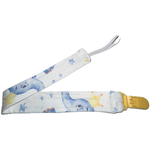 Royal Elephant Fabric Pacifier Clips