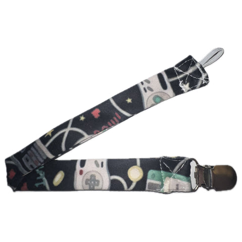 Video Game Fabric Pacifier Clips