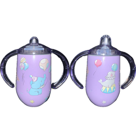 Lil Circus Elephant New 10oz Stainless Steel Sippy Cup With Handle