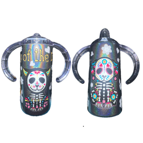 Day of the Dead 12oz Stainless Steel Sippy Cup With Handle