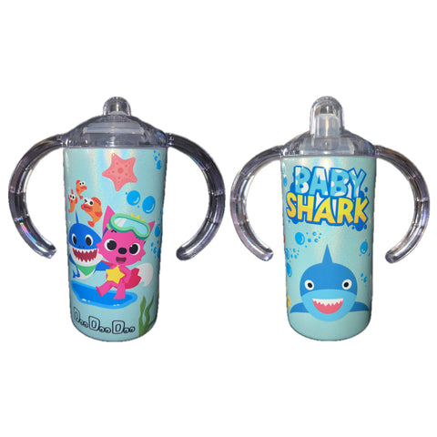 Cartoon Sharks New 12oz Stainless Steel Sippy Cup With Handle
