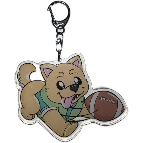 Football Puppy Dog Key Chain