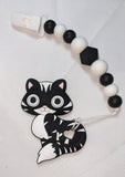 Kitty Cat Silicone Teether Chewing Toy Pacifier Clip