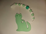 Kitty Cat Silicone Teether Chewing Toy Pacifier Clip