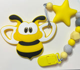 Bee Silicone Teether Chewing Toy Pacifier Clip