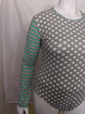 Grey Polka-Dot Long Sleeve Bodysuit XS ONLY