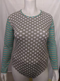 Grey Polka-Dot Long Sleeve Bodysuit XS ONLY