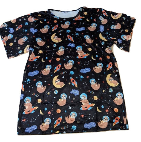 Sloths in Space Diaper Shirt XS ONLY