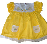 Bright Yellow Lil Bird Embroidered Baby Doll Dress