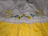 Bright Yellow Lil Bird Embroidered Baby Doll Dress